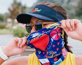 Running Pleasures • Graphic Doodle Headband • Bandana • Scarf • Neck Gaiter • Sweat Band • Unisex • MultiFunctional Headwear