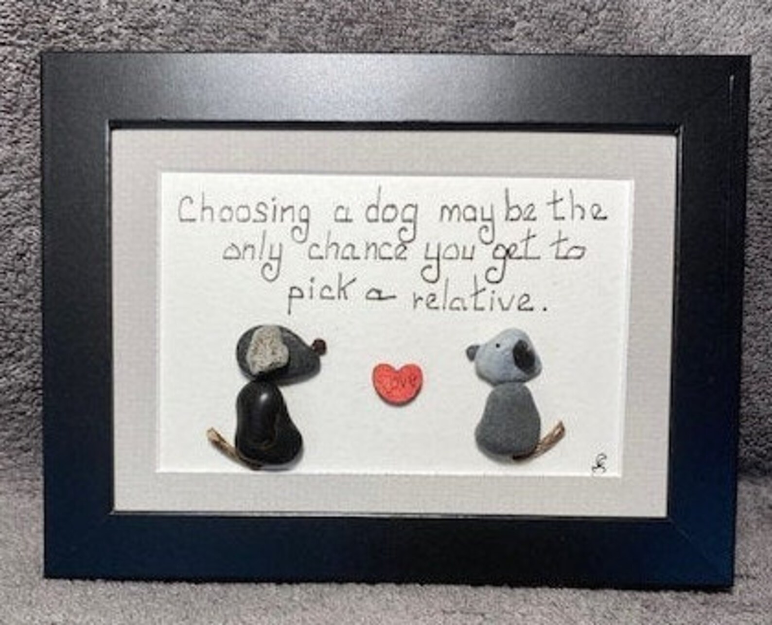 Pebble ArtChoosing a dog.. 5 x 7 Etsy