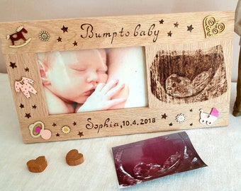 First scan 3d keepsake photo frame with poem unknown gender bump frame Christmas Gift from bump
