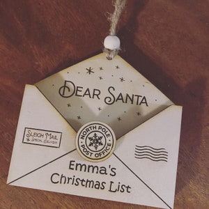 Adorno personalizado de la carta de Santa