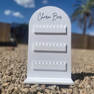 30 Charm Bar Display Board - Acrylic - Wood - Permanent Jewelry