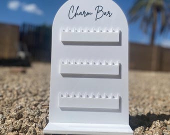 30 Charm Bar Display Board - Acrylic - Wood - Permanent Jewelry