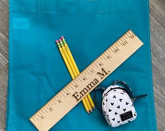 Personalized Ruler with 12 Personalized Pencils - back to school gift - student gift - teacher gift