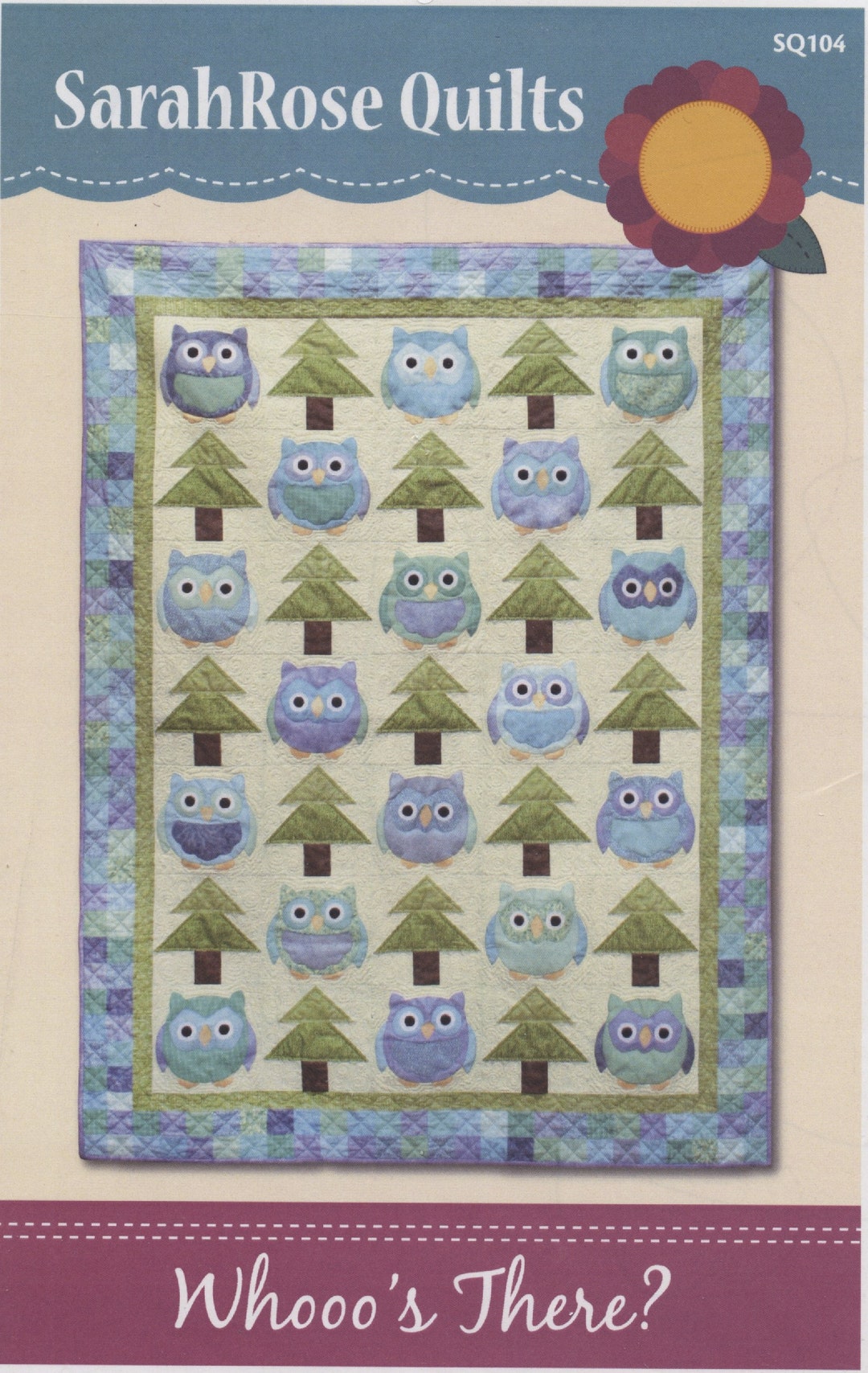 Sarahrose Quilts whooo's There Pattern Etsy