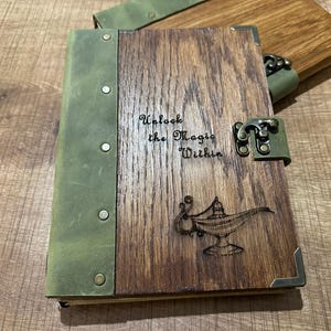 Handmade Personalized Leather Journal with Wooden Cover, Rustic Custom Notebook, Laser Engraved Gift, Sketchbook for Artists, Ship via DHL