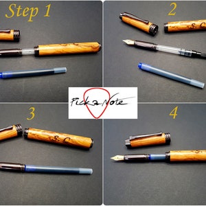 Stylo plume, stylo plume fait à la main en bois dolivier naturel, stylo plume gravé, stylo personnalisé, stylo pour un médecin, stylo pour un écrivain image 9