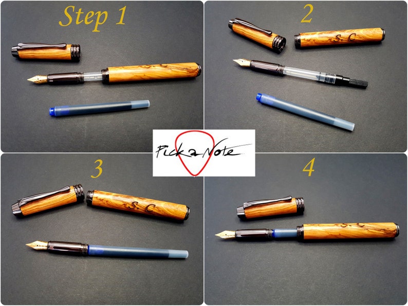 Stylo plume, stylo plume fait à la main en bois dolivier naturel, stylo plume gravé, stylo personnalisé, stylo pour un médecin, stylo pour un écrivain image 9