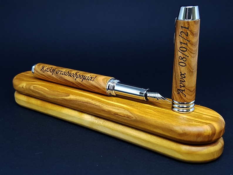 Fountain pen, Handcrafted pen, handmade pen, case for a pen,  wooden pens and box, Fountain Pen + Ballpoint Pen, Wooden Box, Personalized Pen, luxury personalized gifts, gift for a doctor, gift for a laywer, gift for a writer, wooden pen,