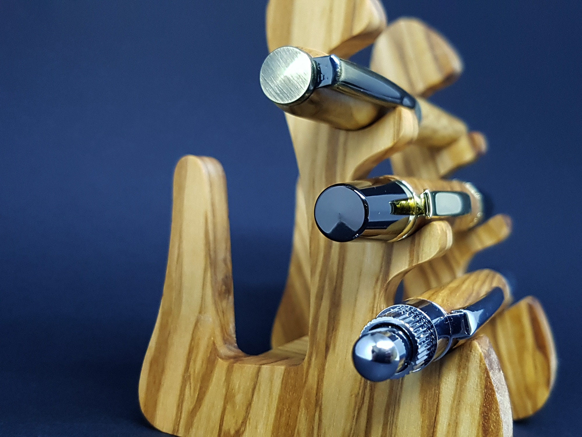3 Wooden Luxury Ballpoint Pens Olive Wood Pen Stand & Card Etsy