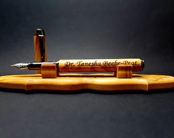 Handcrafted Olivewood Fountain Pen, Wooden Luxury Fountain Pen, Doctor Office Decor, Graduation gift