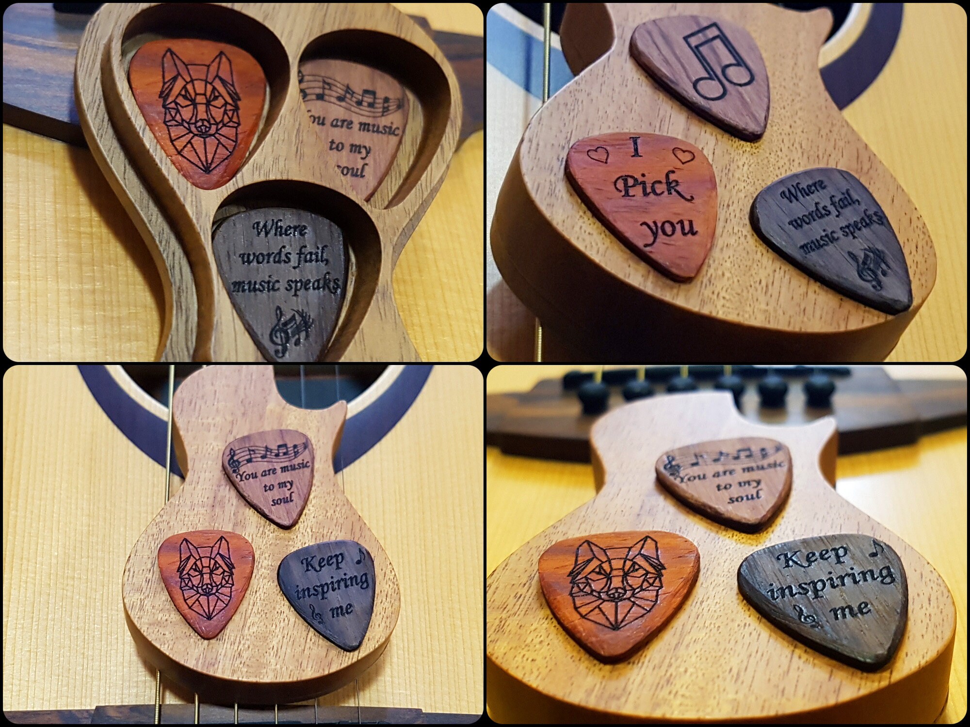 Gift for guitar player Personalized handmade wooden guitar Etsy
