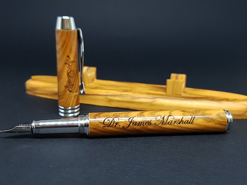 Fountain pen, Handcrafted pen, handmade pen, base for a pen,  wooden pens and base, Wooden base, Personalized Pen, luxury personalized gifts, gift for a doctor, gift for a laywer, gift for a writer, wooden pen, wooden base, personalized gift ideas