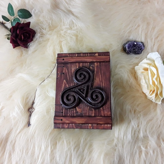 Aged Triskelion Grimoire, Handmade journal, Book of Shadows, Grimoire, Witches journal, Magic book, Book of Shadows journal, Spell book,