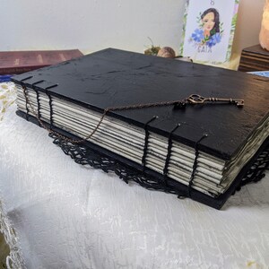 Black Onyx Grimoire Book of Shadows Handmade Journal Notebook Journal image 3