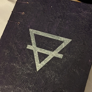 Amethyst Crystal Grimoire Book of Shadows Pagan Gift Handmade Book Personalized Grimoire Coptic Stitch Journal Amethyst image 5