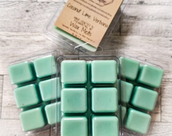 Coconut Lime Verbena Scented Wax Melts: Soy Blend Wax Tarts