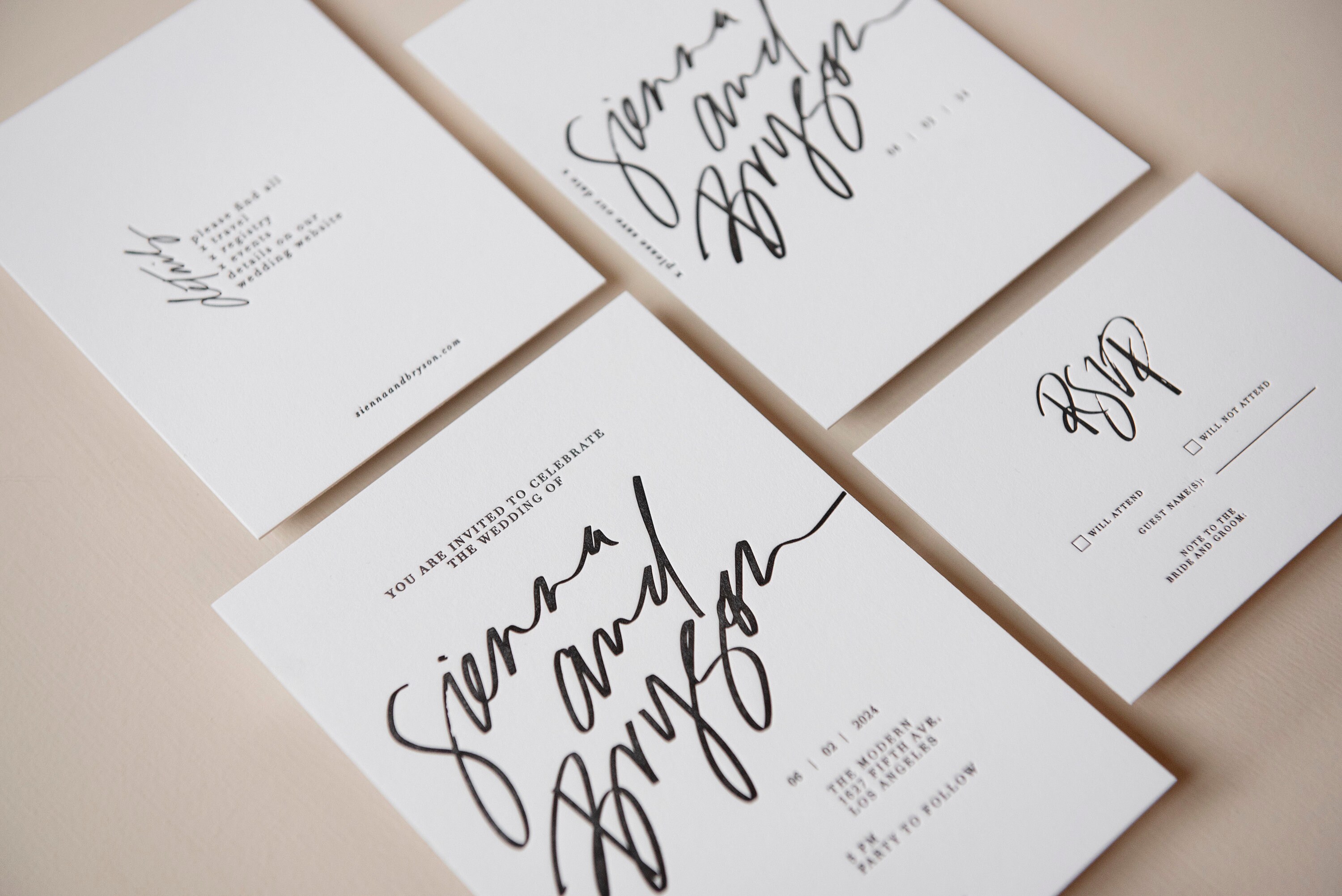 Modern Invitations, Hand Lettered Invitations, Letterpress Invitations ...