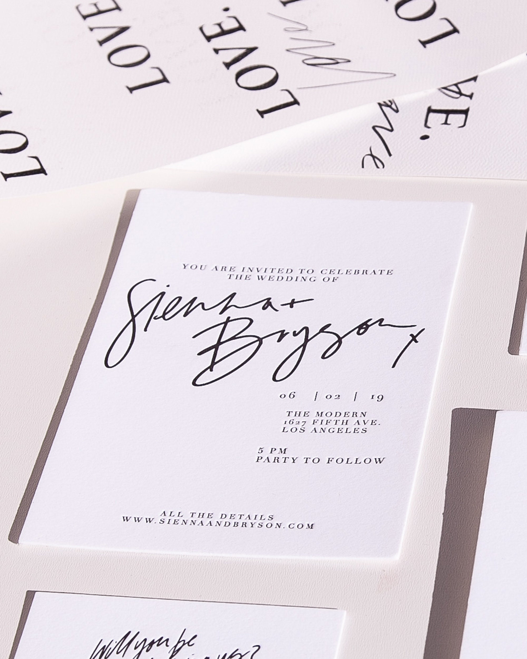 Modern Invitations Hand Lettered Invitations Letterpress - Etsy