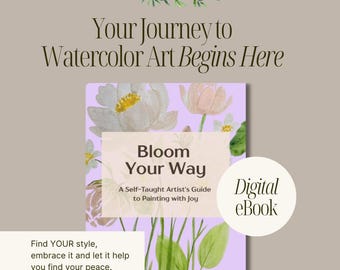 Beginner Watercolor eBook | Loose Floral Painting Guide (Digital Download)