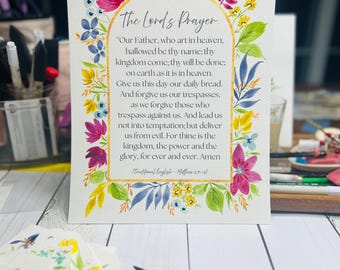 Custom Watercolor Floral Art | Personalized Prayer, Verse, Quote