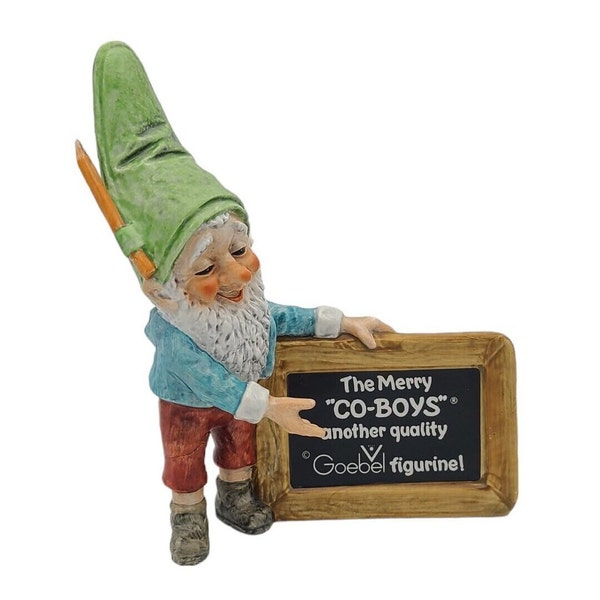 Goebel Gnome The Merry "Co-Boys" Figurines Goebel Made in W. Germany "WELL 516" and "1971" Goebel Vintage Collectible Advertisement Gnome