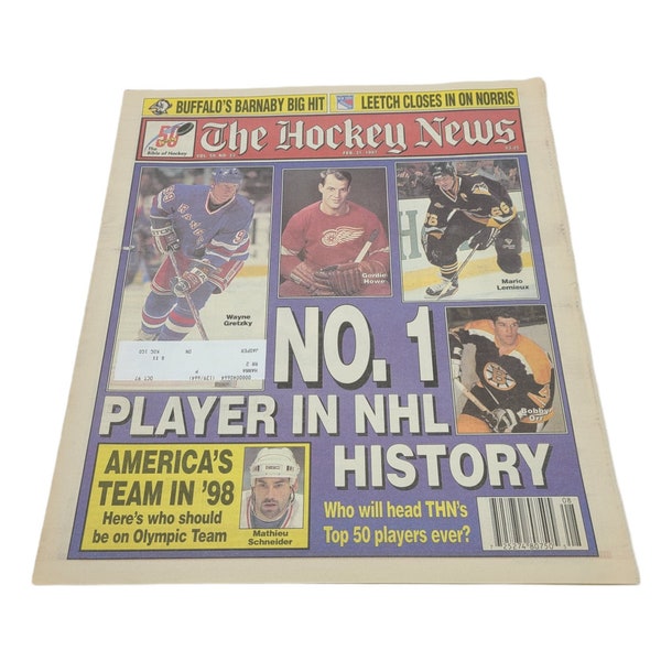 The Hockey News - Vol, 50 No. 23, 21 Feb 1997 "No.1 Player in NHL History" Gretzky, Lemieux, Howe, Orr on the cover.