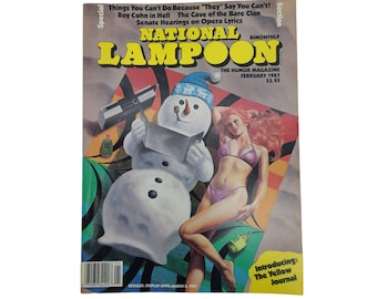 National Lampoon magazine, February 1987 adult humor vintage satire, parody magazine, Introducing: The Yellow Journal