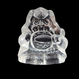 Signed Lars Hellsten Viking Glass Figurine Designed for Skruf Glasbruk in Sweden Circa 1960s Swedish Crystal Figurine Collectible Glass