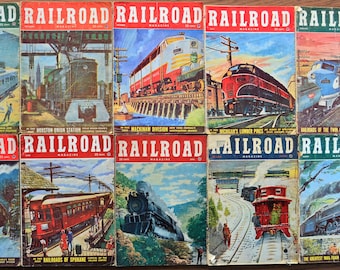 Lot of 10 Railroad magazines from 1949-54