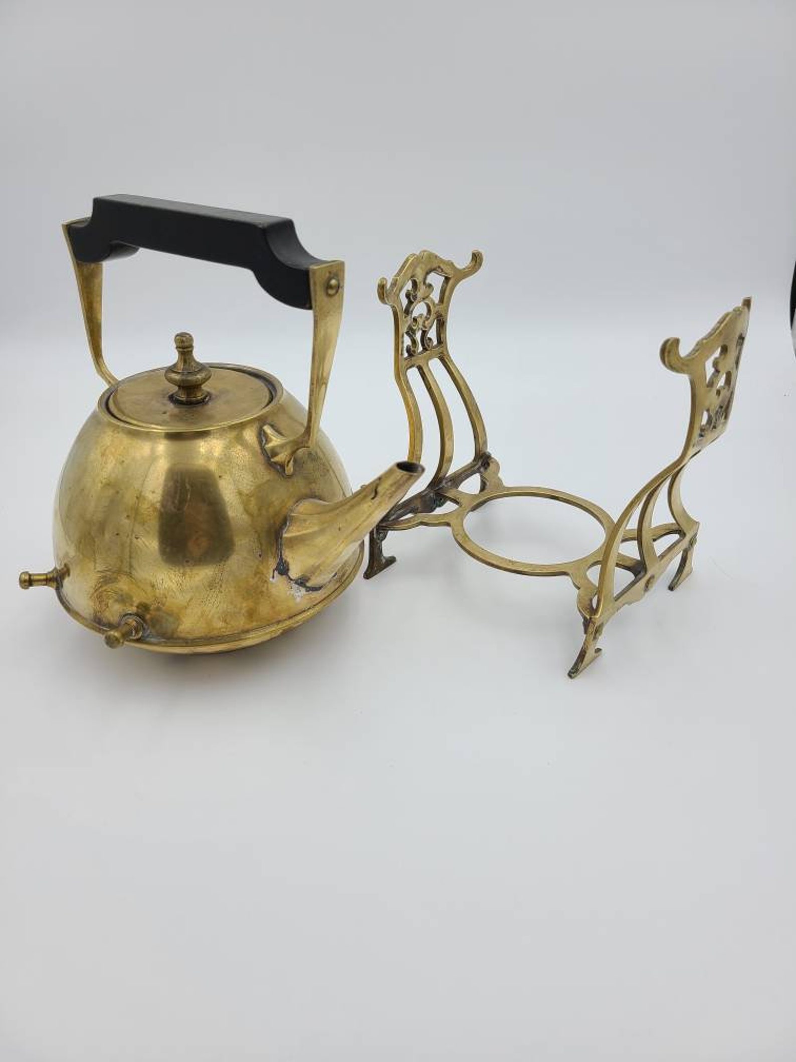 Antique Tilting Brass Teapot With Stand by Manning Bowman Etsy