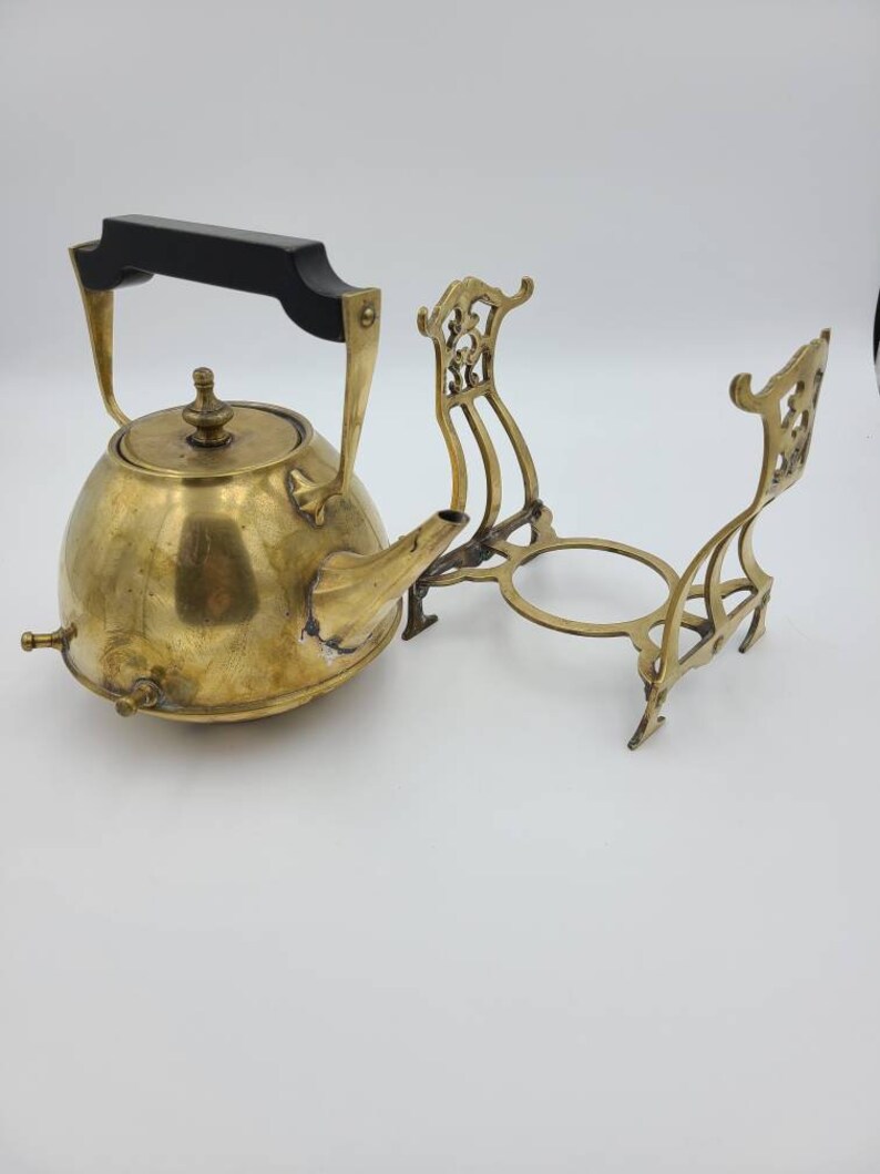 Antique Tilting Brass Teapot With Stand by Manning Bowman Etsy