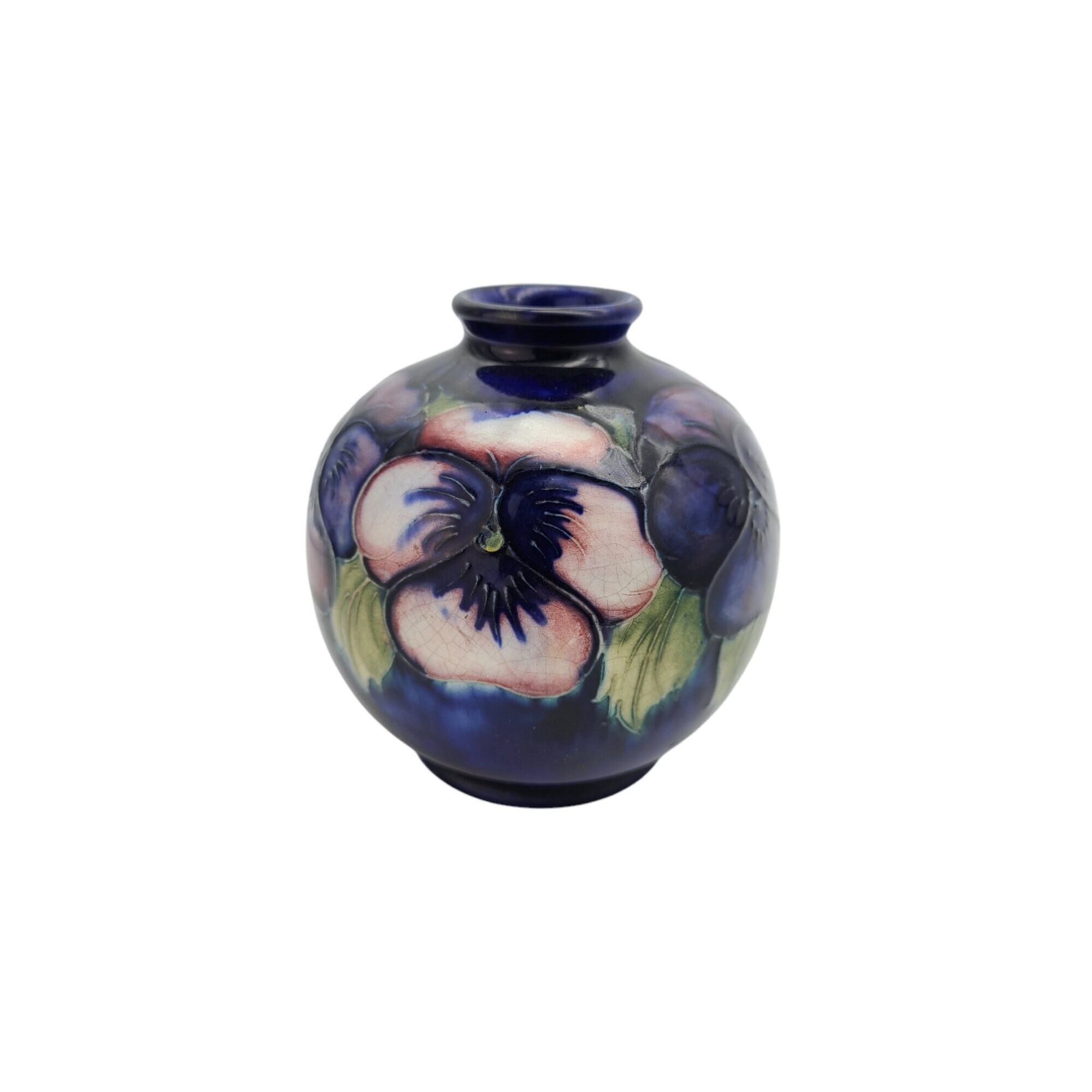 William Moorcroft Pansy Pattern Cobalt Blue 4 Round - Etsy Canada