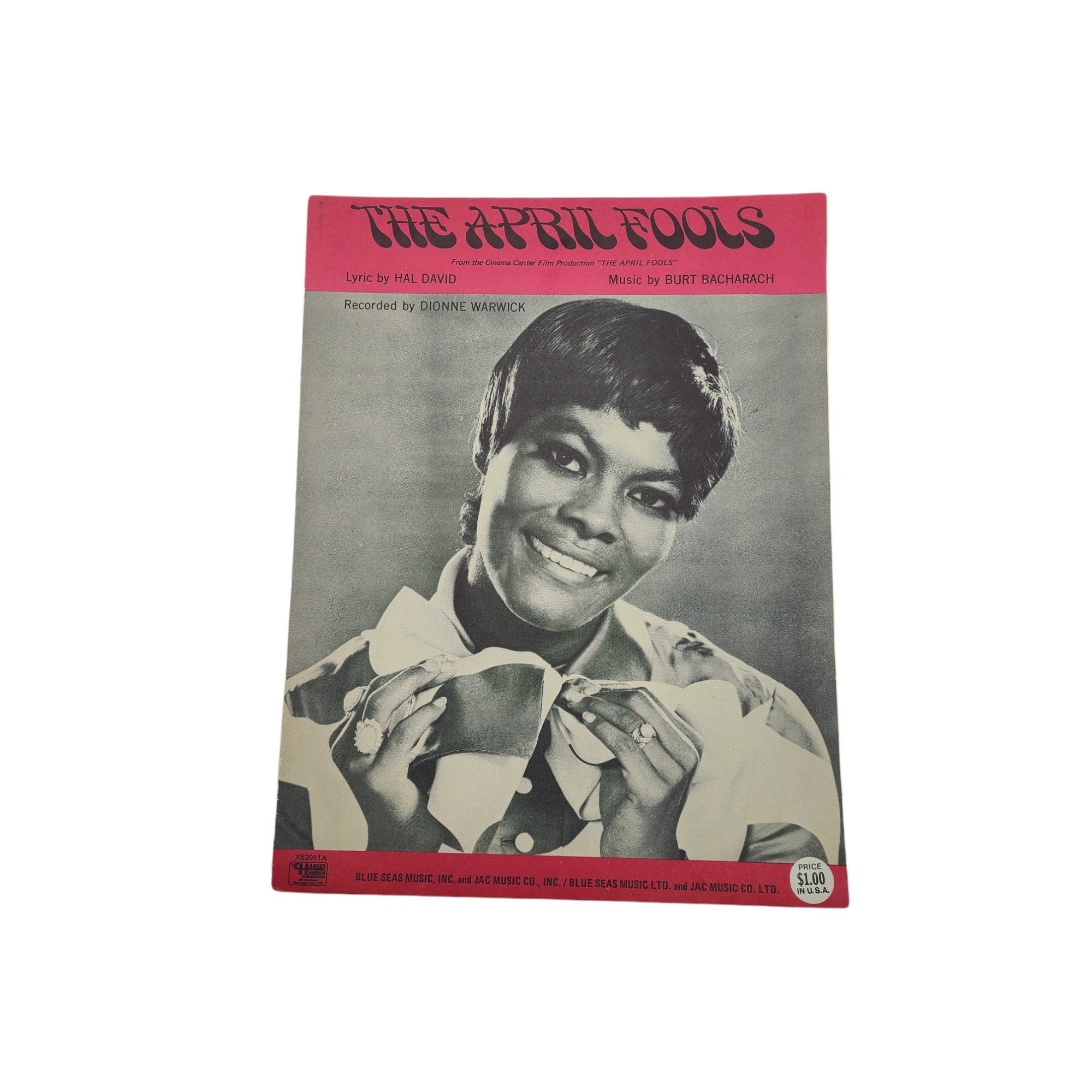 Sheet Music For The April Fools 1969 Dionne Etsy