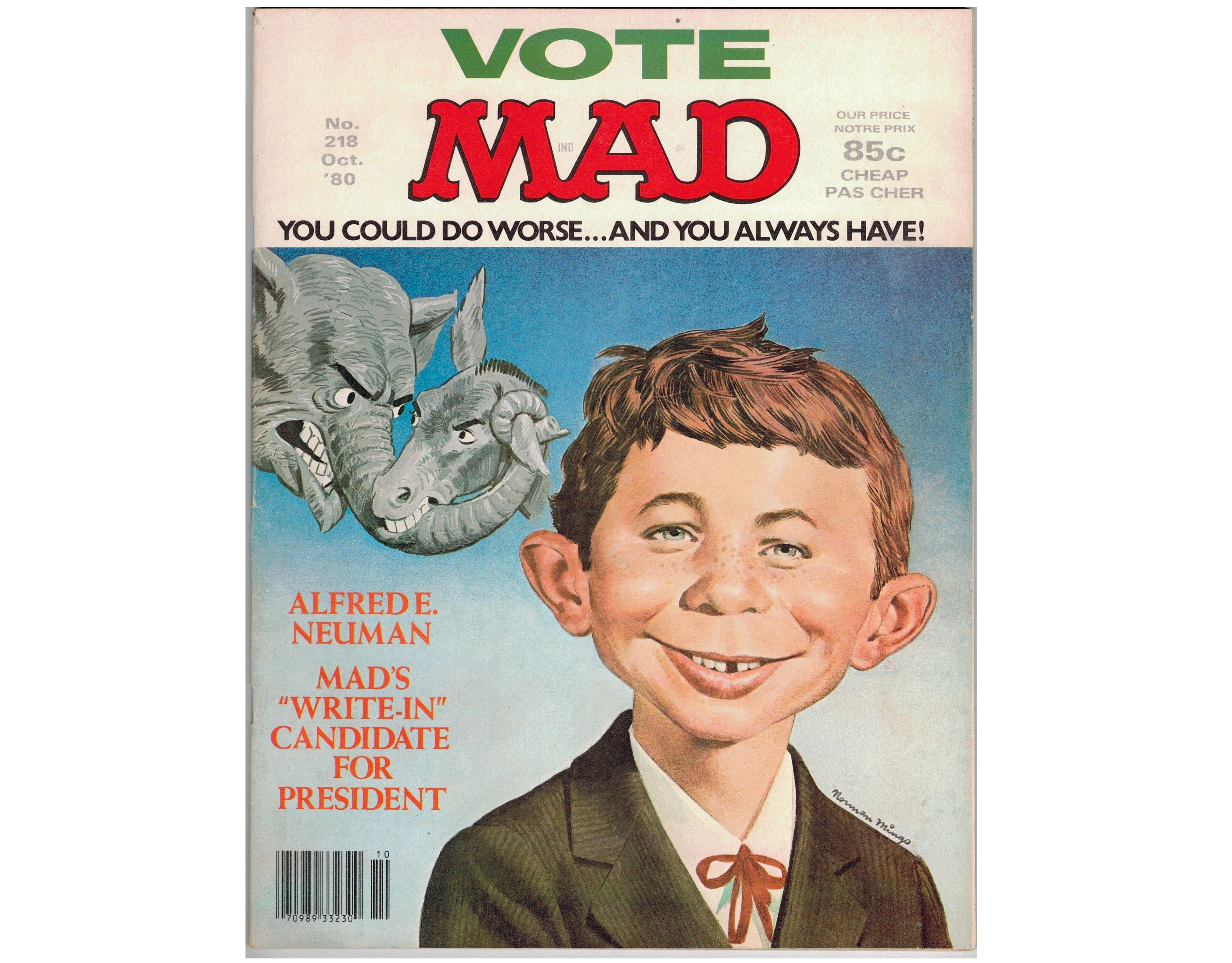 MAD Magazine No. 218 Oct '80 Alfred E. Neuman Write in - Etsy 日本
