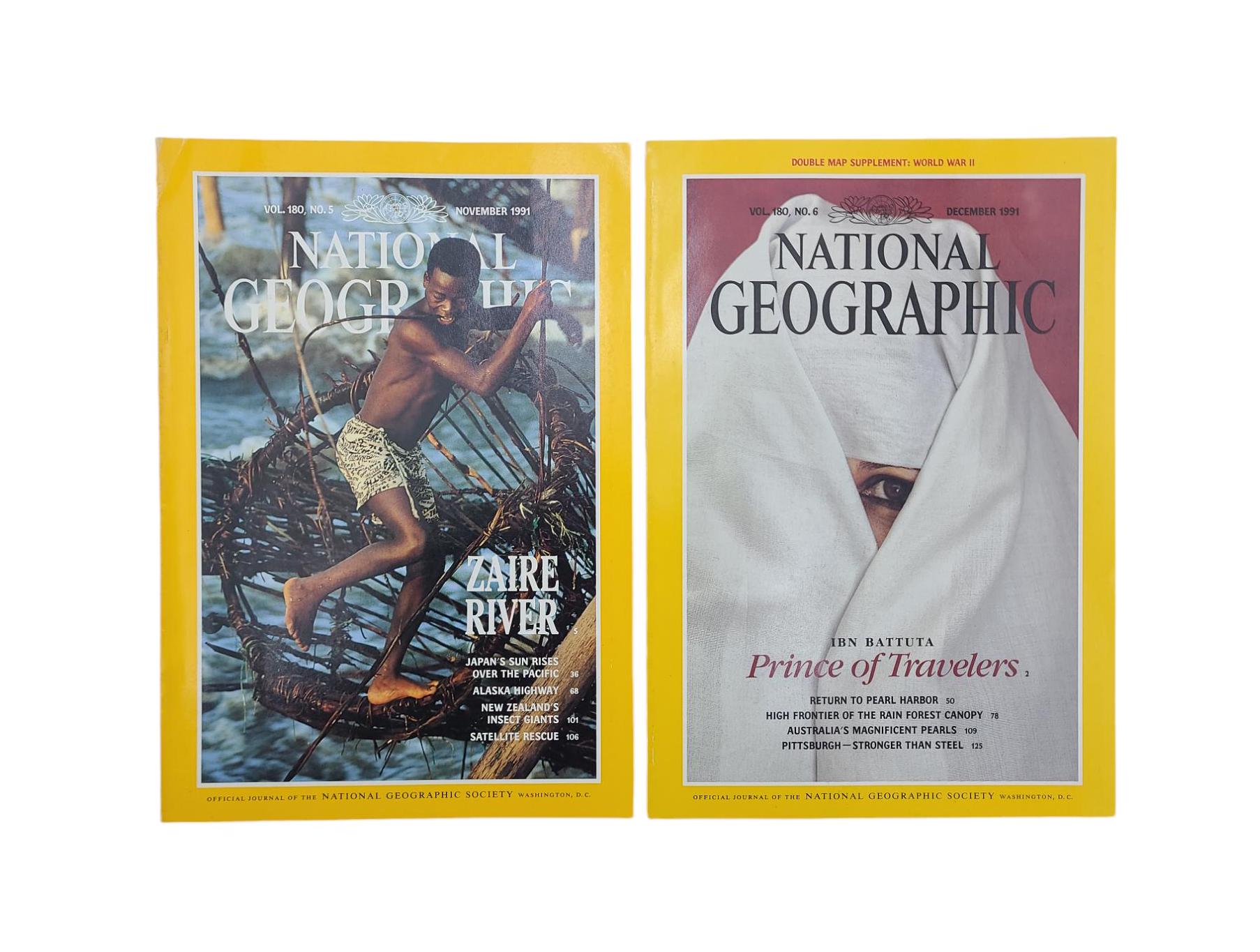 Choice of Original 1991 National Geographic Magazines - History