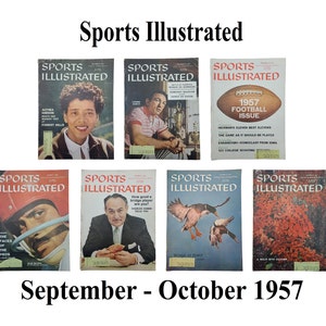 Revistas Sports Illustrated, septiembre-octubre de 1957, tenis, Forest Hills, boxeo, fútbol, Chicago Cardinals, juegos de cartas, caza de patos, follaje otoñal