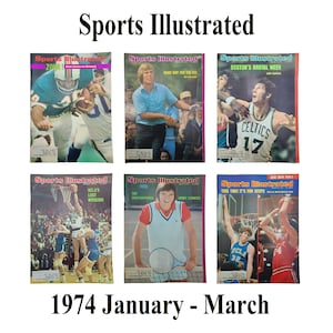 Sports Illustrated Magazines 1974 Jan-Mar, Football, Miami Dolphins, Golf, Basketball, Boston Celtics, UCLA, Tennis, North Carolina State