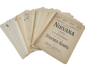 Bundle of 25 pieces of vintage sheet music - Nirvana, Prisoner's Song, Marches, Ballads, Irish, Lord's Prayer, Hungarian Dances, and more