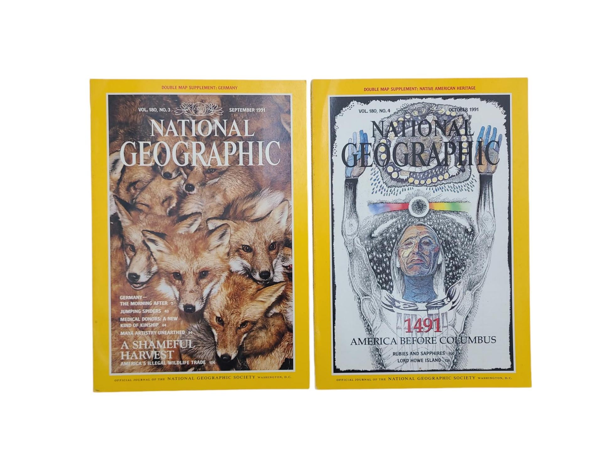 Choice of Original 1991 National Geographic Magazines - History