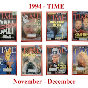 Choice of TIME Magazine – 1994 Nov-Dec, Cali Cartel, Murder, Election, Star Trek, Leaders, Dogs, Poor, Man of the Year, John Paul II