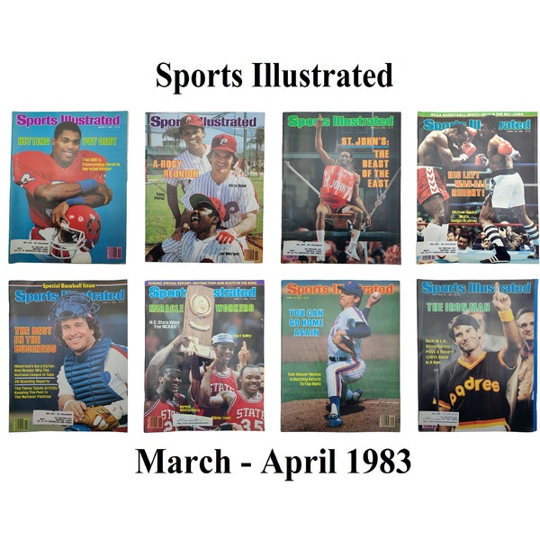 Sports Illustrated Magazines 1983 Mar-Apr, Football, Baseball, Phillies, Basketball, Boxing, Montreal Expos, NCAA, Mets, Padres