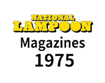 Revistas originales de National Lampoon de 1975. Elige los números que más te gusten de nuestra selección. Humor, cómics, anuncios e imágenes de época para adultos.