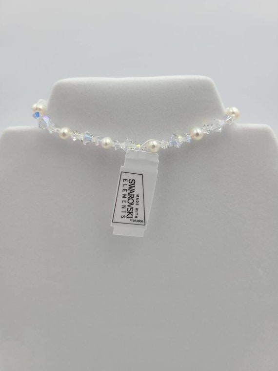 Vintage Swarovski Elements Crystal and Faux Pearl… - image 2