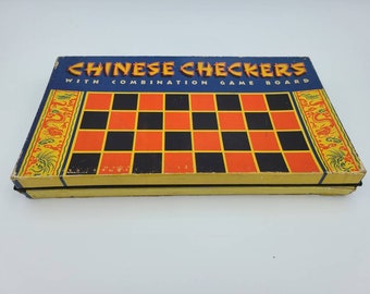 1930s Chinese Checkers Combination Game Board by Toy Creations New York Complete Set