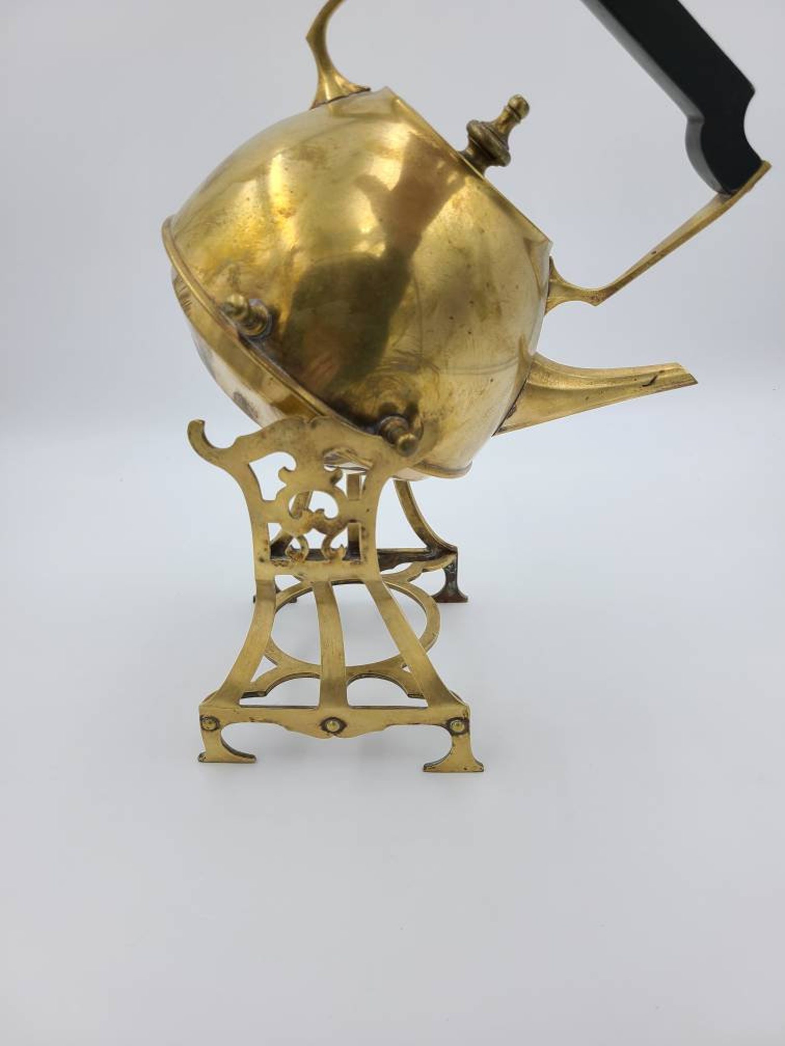 Antique Tilting Brass Teapot With Stand by Manning Bowman Etsy