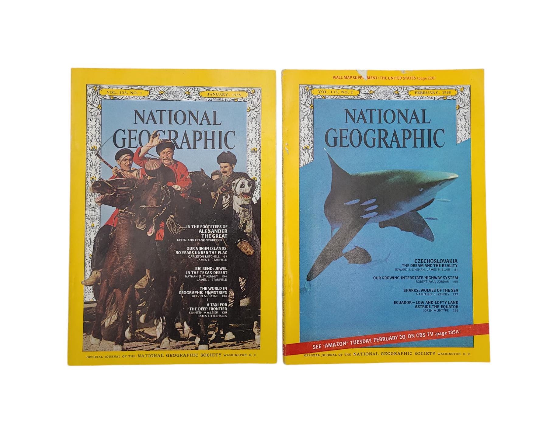 Choice of Original 1968 National Geographic Magazines - History