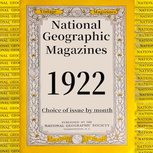 1922 年のオリジナル ナショナル ジオグラフィック雑誌の選択 - 歴史、科学、自然、地理、生態学、技術、世界文化、教育。