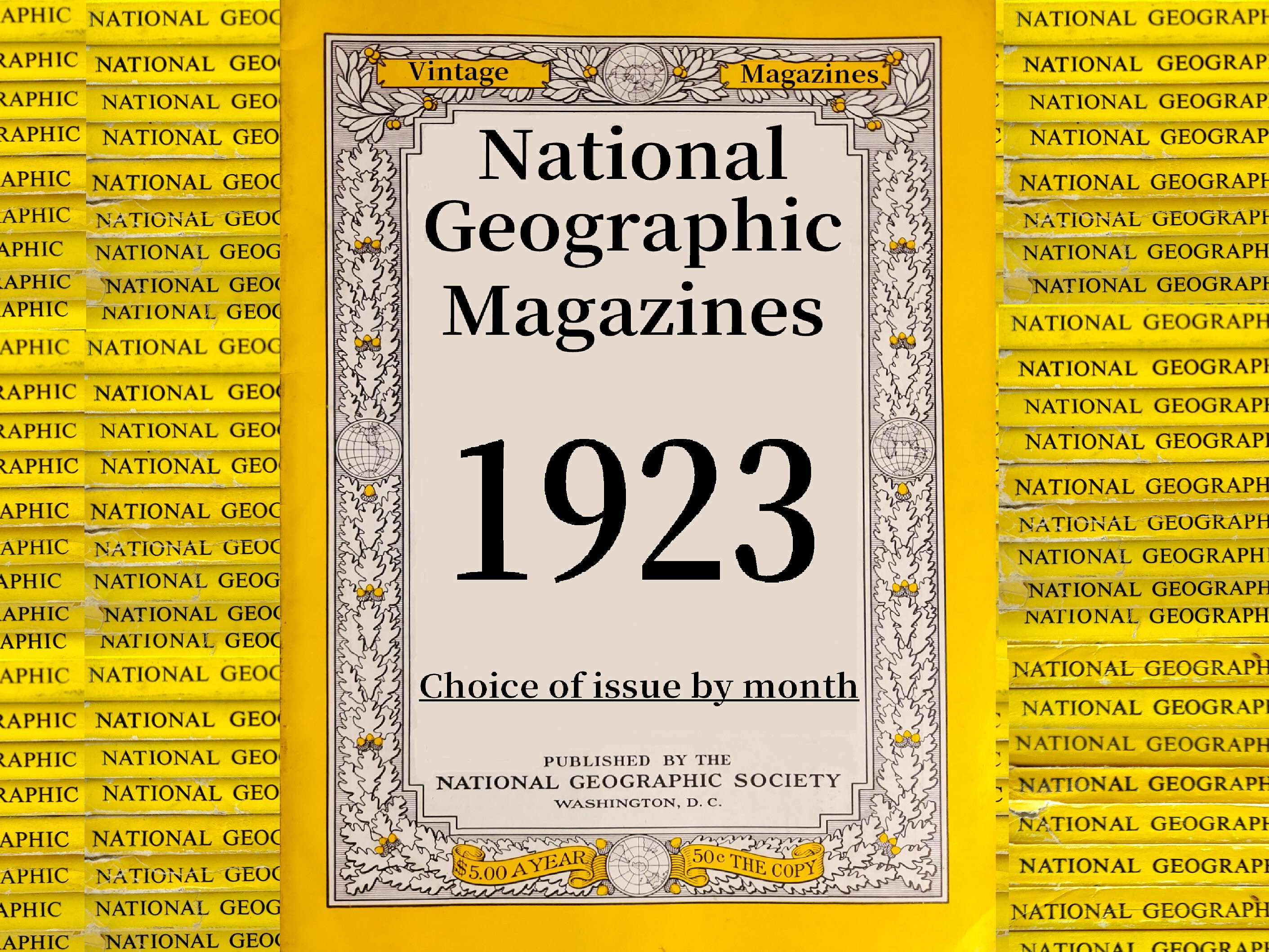 Choice of Original 1923 National Geographic Magazines - History