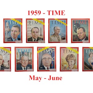 Choice of TIME Magazine – 1959 MAy-Jun, Physicist, Space, US Army, Boating, Berlin, Stock Market, Politics, Hollywood, Commonwealth, Queen