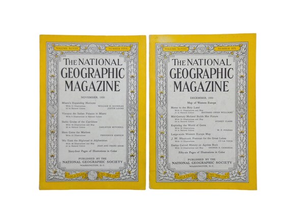 Choice of Original 1950 National Geographic Magazines - History 